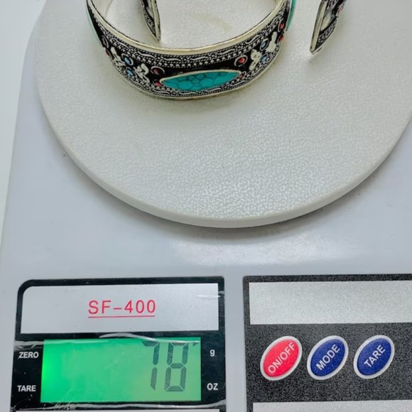 Single Kuchi Tribal Cuff Bracelet: Red Stone Boho Jewelry - Picture 9 of 9